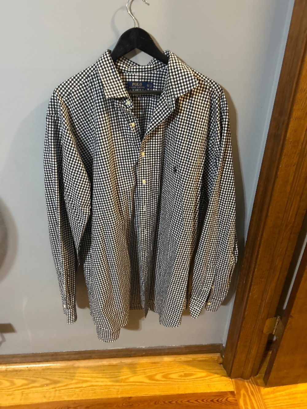 Polo Ralph Lauren black checkered long sleeve button up XXL